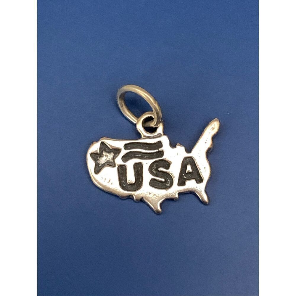 .925 USA Country Sterling Silver Jewelry Charm #USA #travel